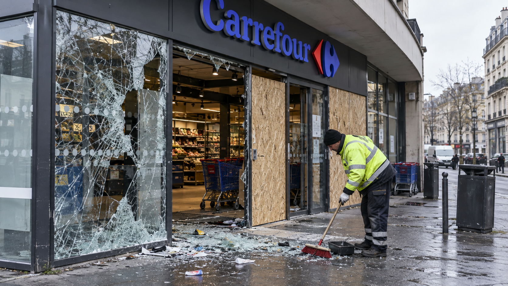 Carrefour Says Rioters Damaged About 50 of Its French Stores and Looted 20. The Bill Runs Into Tens of Millions of Euros