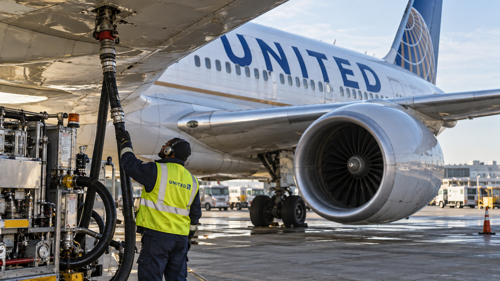 United's Fuel Price Sits About 45 Cents a Gallon Above Analysts' Assumption. The Company Puts That Gap at About a Dollar a Share, More Than Its 76-Cent Shortfall to Forecasts